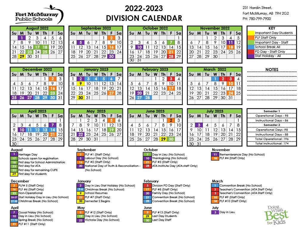 Fort Mcmurray School Calendar 2025 2026